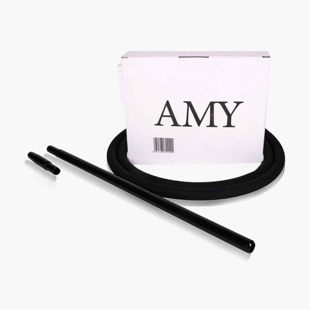 AMY Set di tubi flessibili in alluminio deluxe in silicone nero