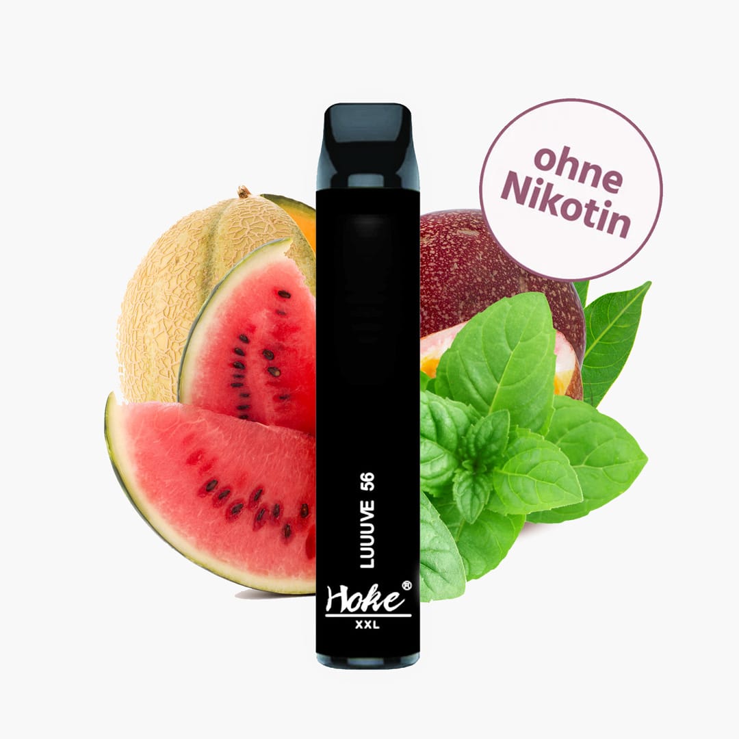 hokexl  luuuve  wassermelone passionsfrucht minze und honigmelone nikotinfrei