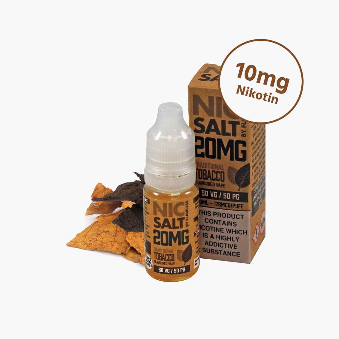 flawless traditional tobacco nicotine salt liquid mg