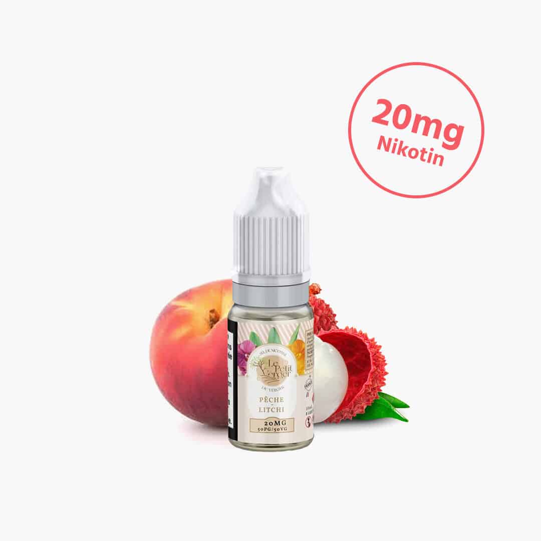 savourea le petit verger peche litchi nicotine salt liquid mg