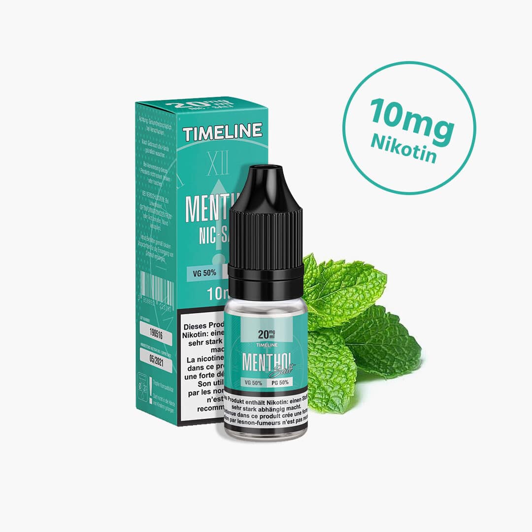 timeline menthol sel de nicotine liquide mg