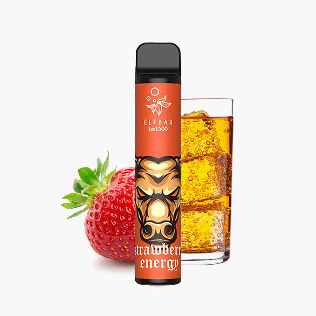 elf bar lux 1500 strawberry energy boisson énergétique à la fraise 1