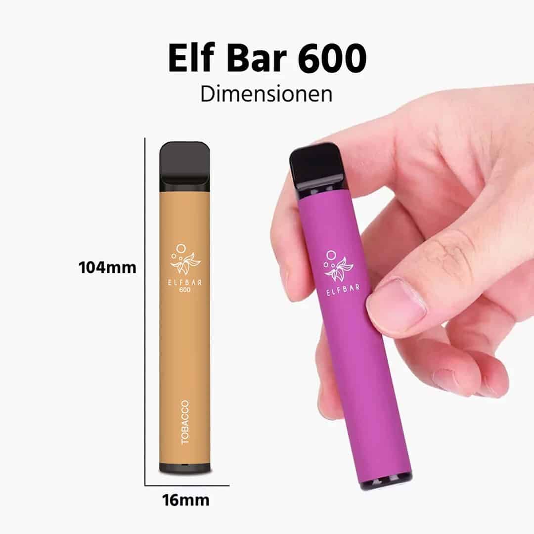 elf bar 600 tobacco ohne nikotin groesse