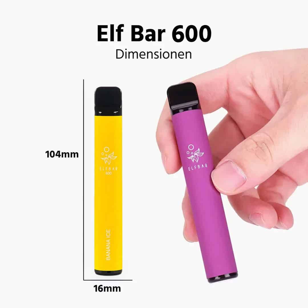 elf bar 600 banana iceohne nikotin groesse