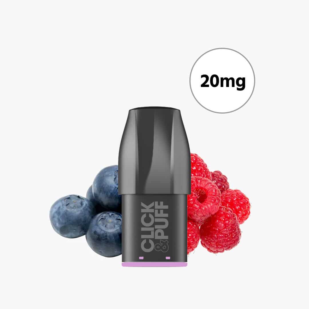 x bar click puff raspberry blueberry kartuschen 1 pod 20mg