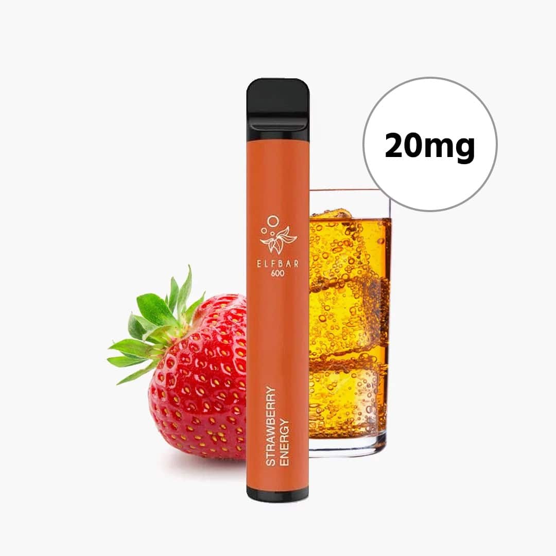 elf bar 600 strawberry energy fraises boisson énergétique 20mg