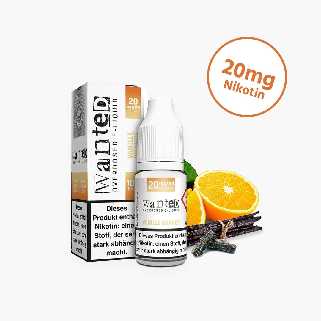 wanted overdosed vanilla orange nicotine salt liquid 20mg