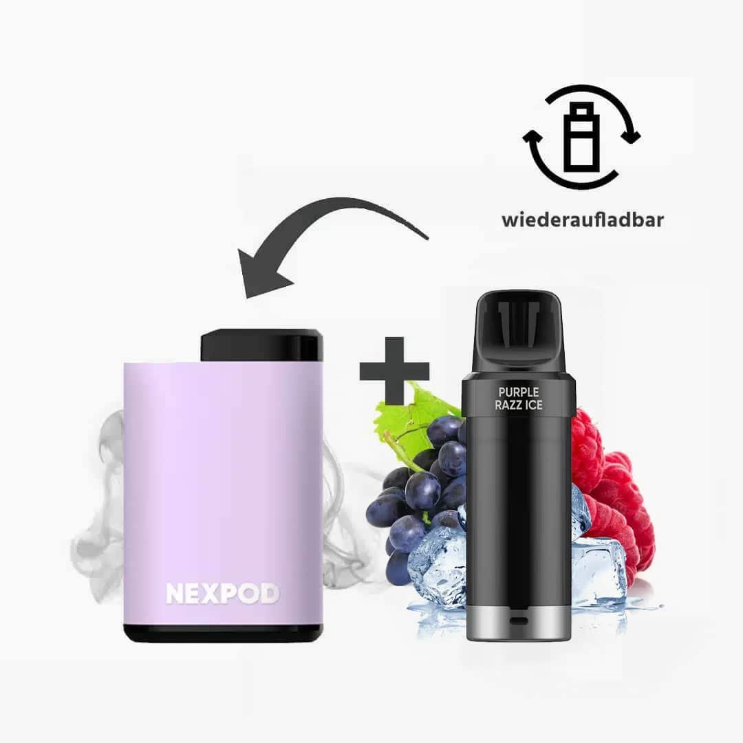 wotofo nexpod starter kit purple incl 1 cartridge purple razz ice 1