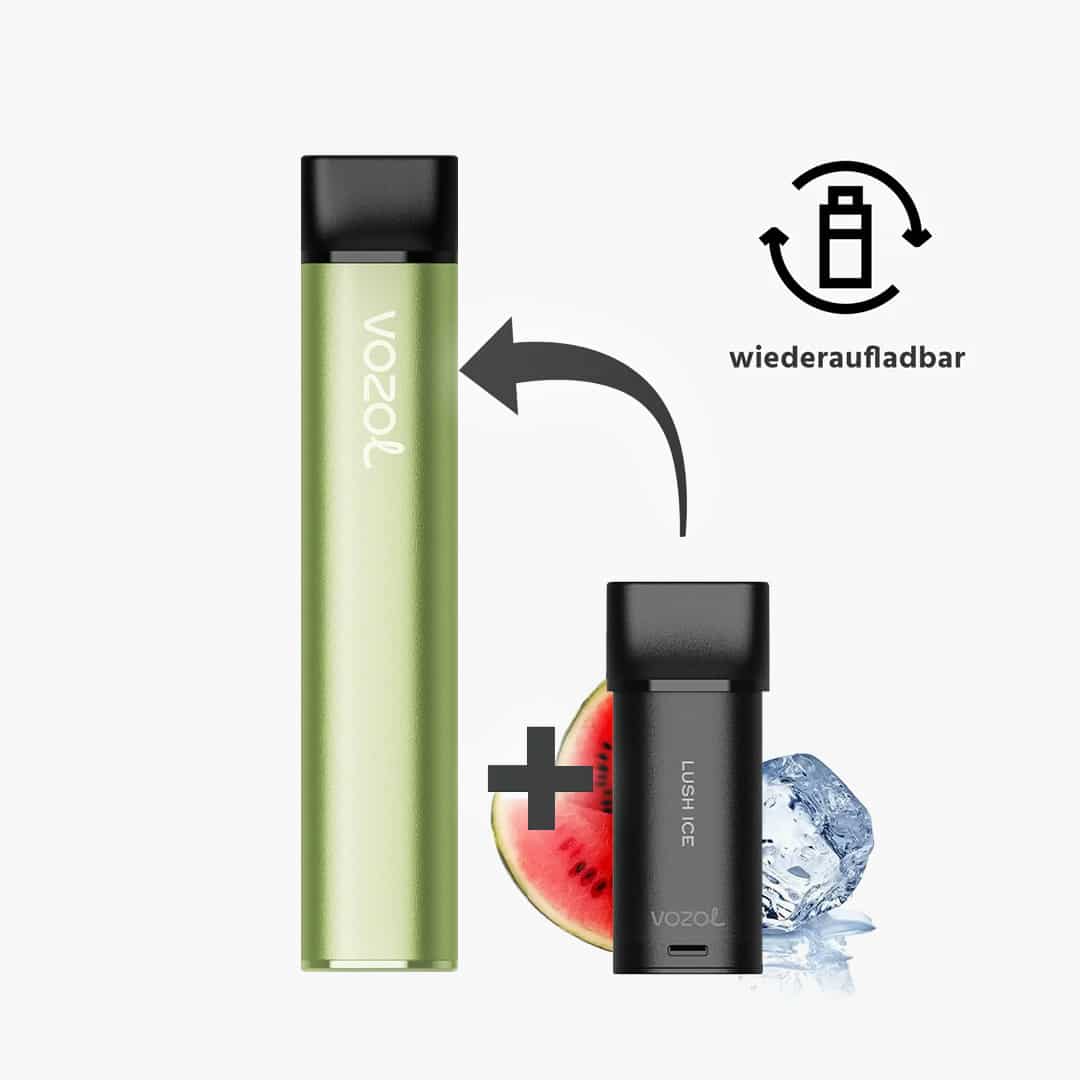 vozol switch 600 starter kit green incl. 1 pod lush ice watermelon