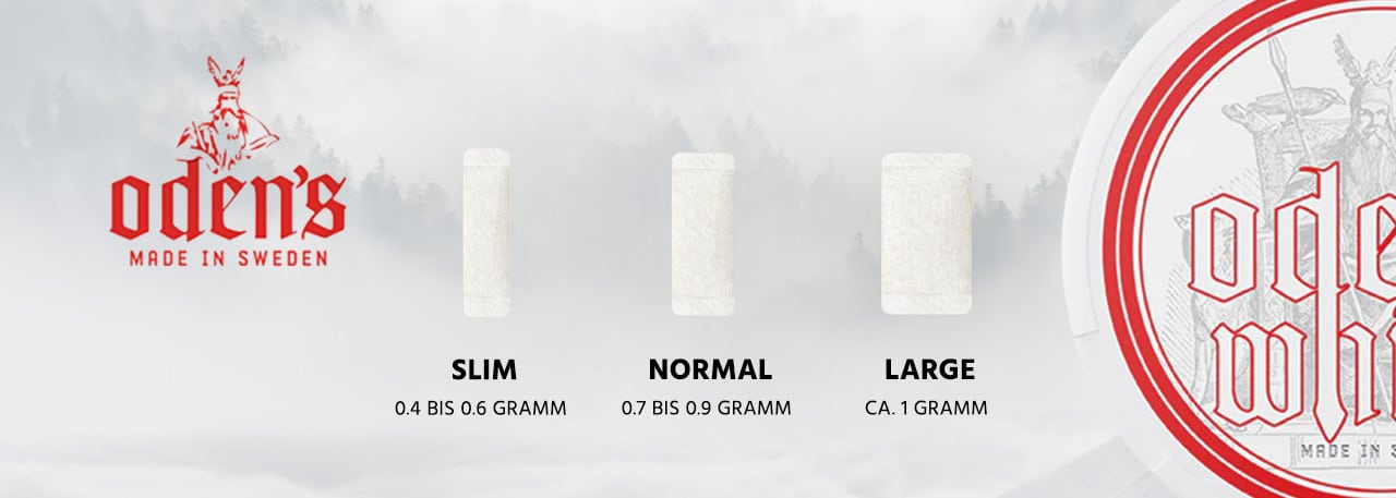 Taille du sachet de snus odens