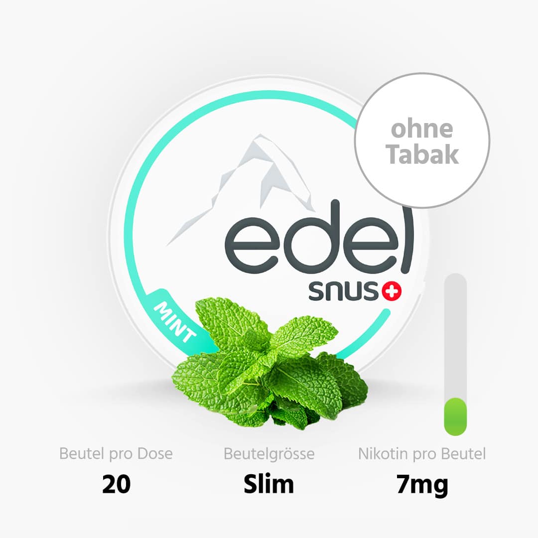 edelsnus mint aw minze snus ohne tabak 14g 10mg nikotin