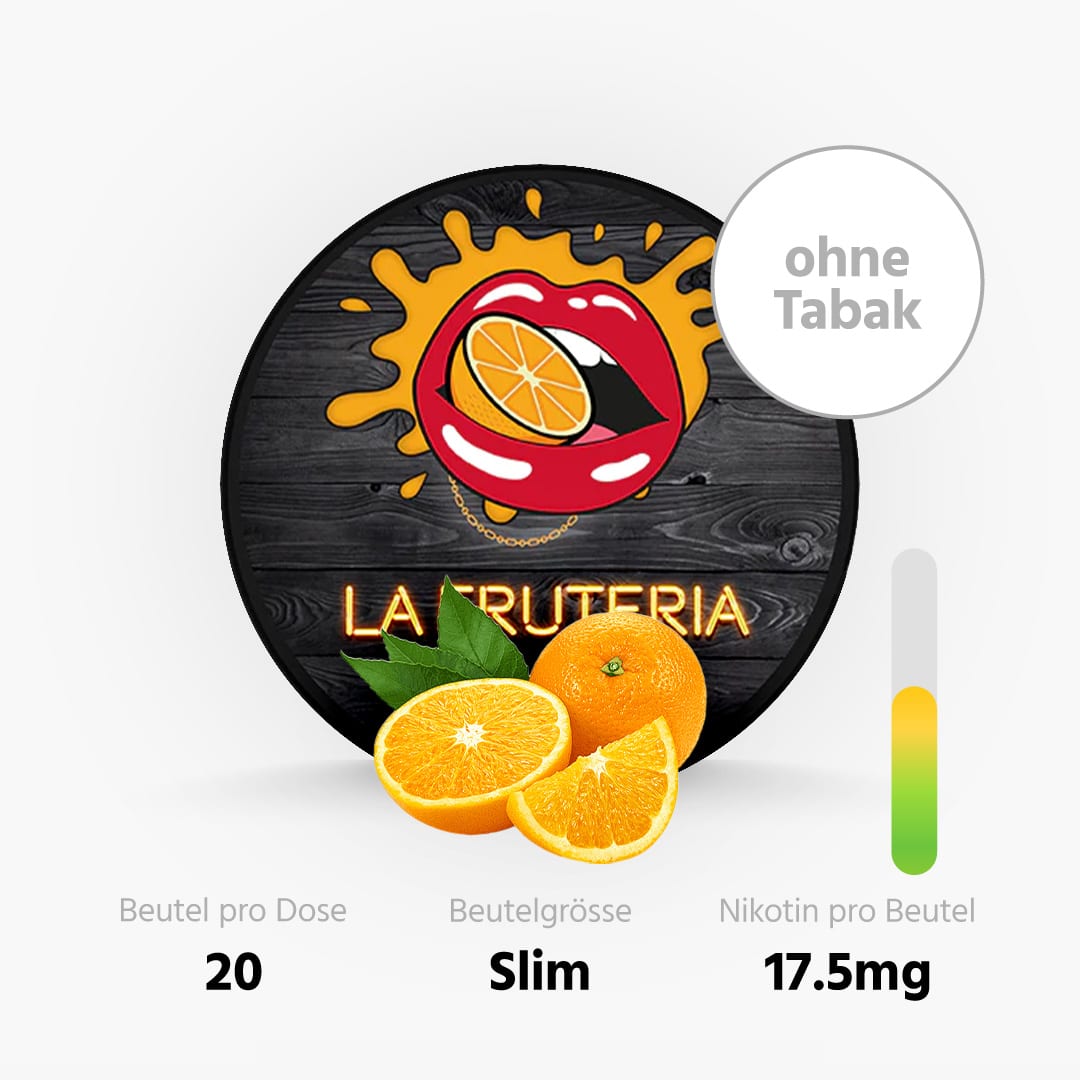 la fruteria orange jizz aw snus ohne tabak 14g 25mg nikotin