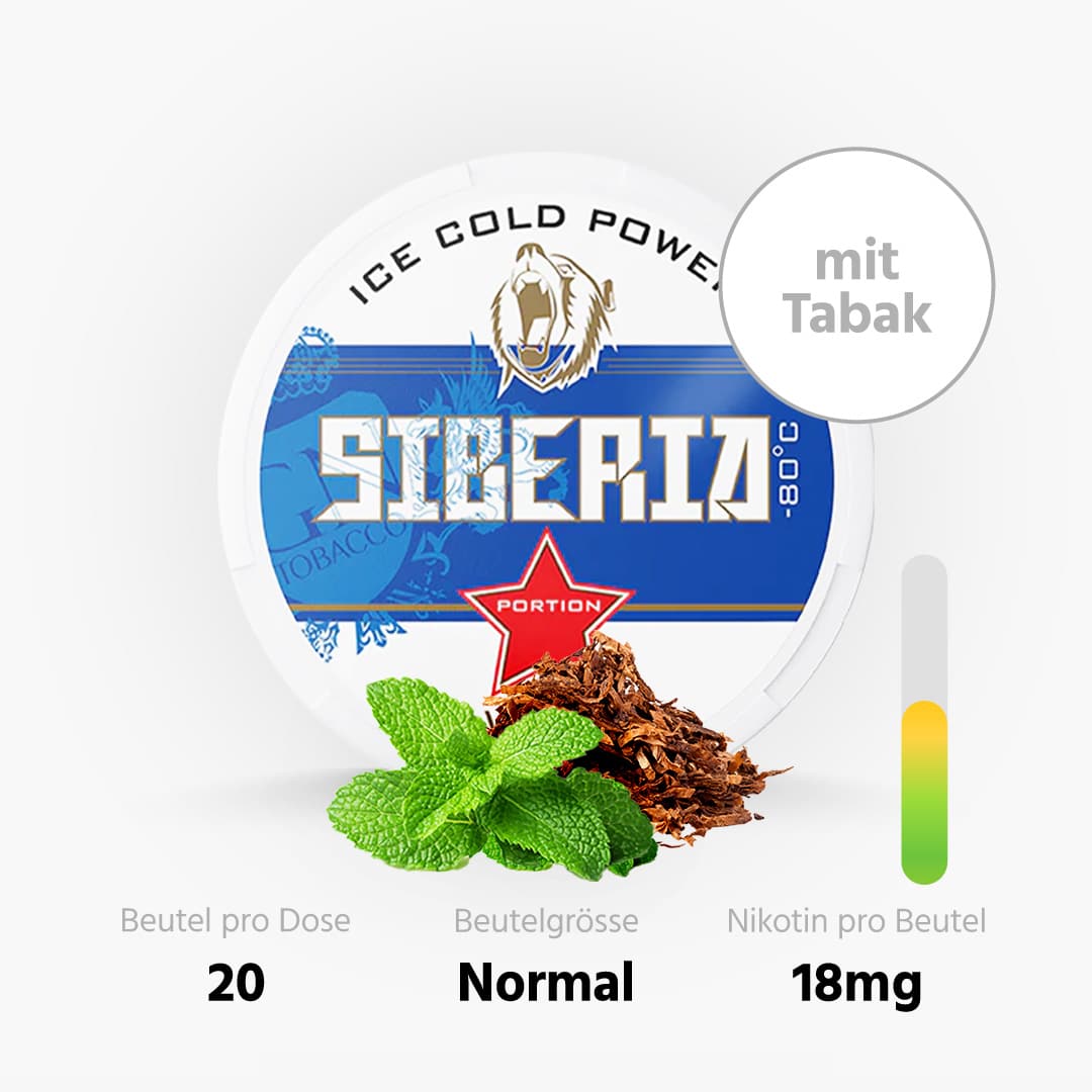 siberia blue 80 wp minze snus mit tabak 15g 24mg nikotin