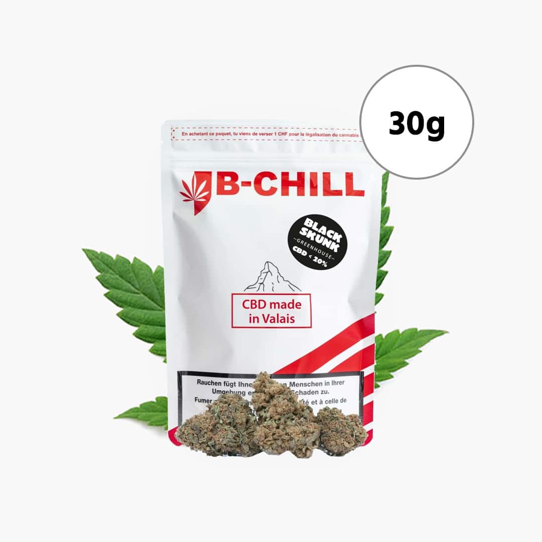 b chill black skunk outdoor cbd flowers 30g cbd 20