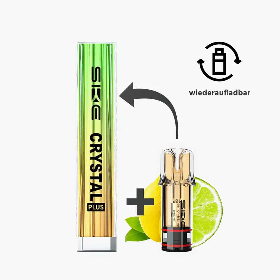crystal plus starter kit aurora green inkl 1 pod lemon lime