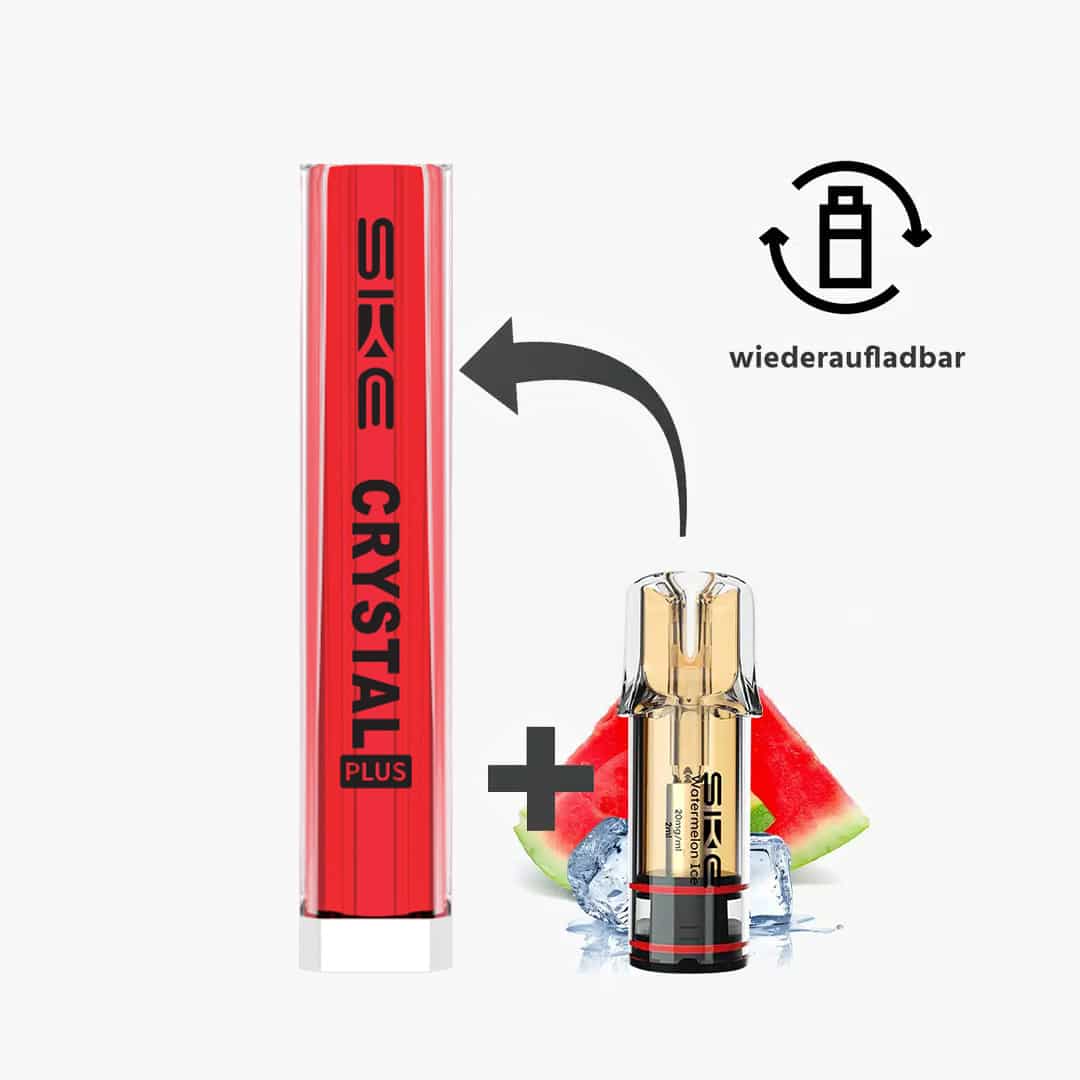 crystal plus starter kit red incl. 1 pod watermelon ice