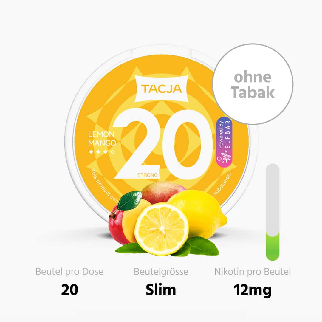 elfbar tacja lemon mango snus ohne tabak 11g 20mg nikotin