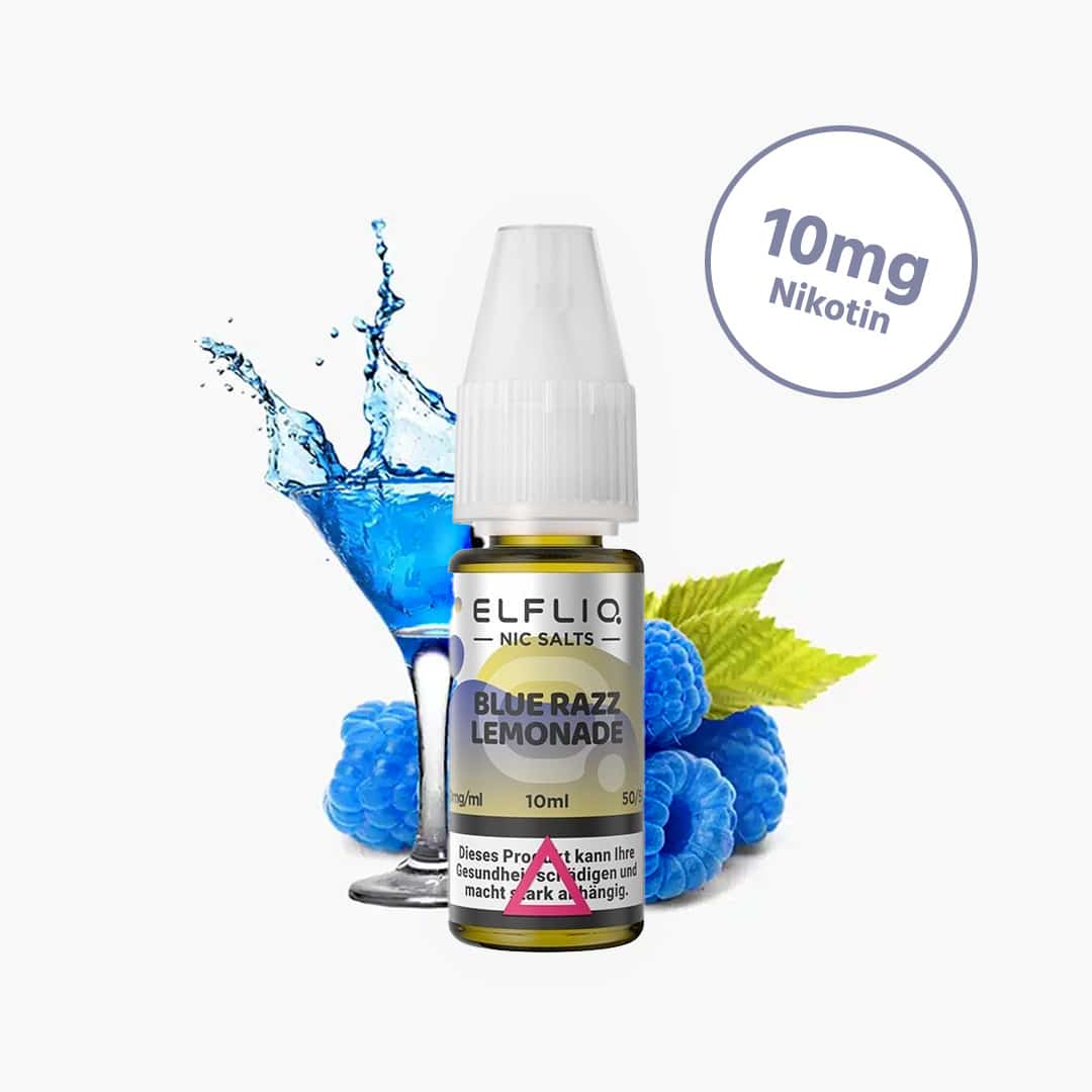 elf bar elfliq blue razz lemonade sel de nicotine liquide 10mg