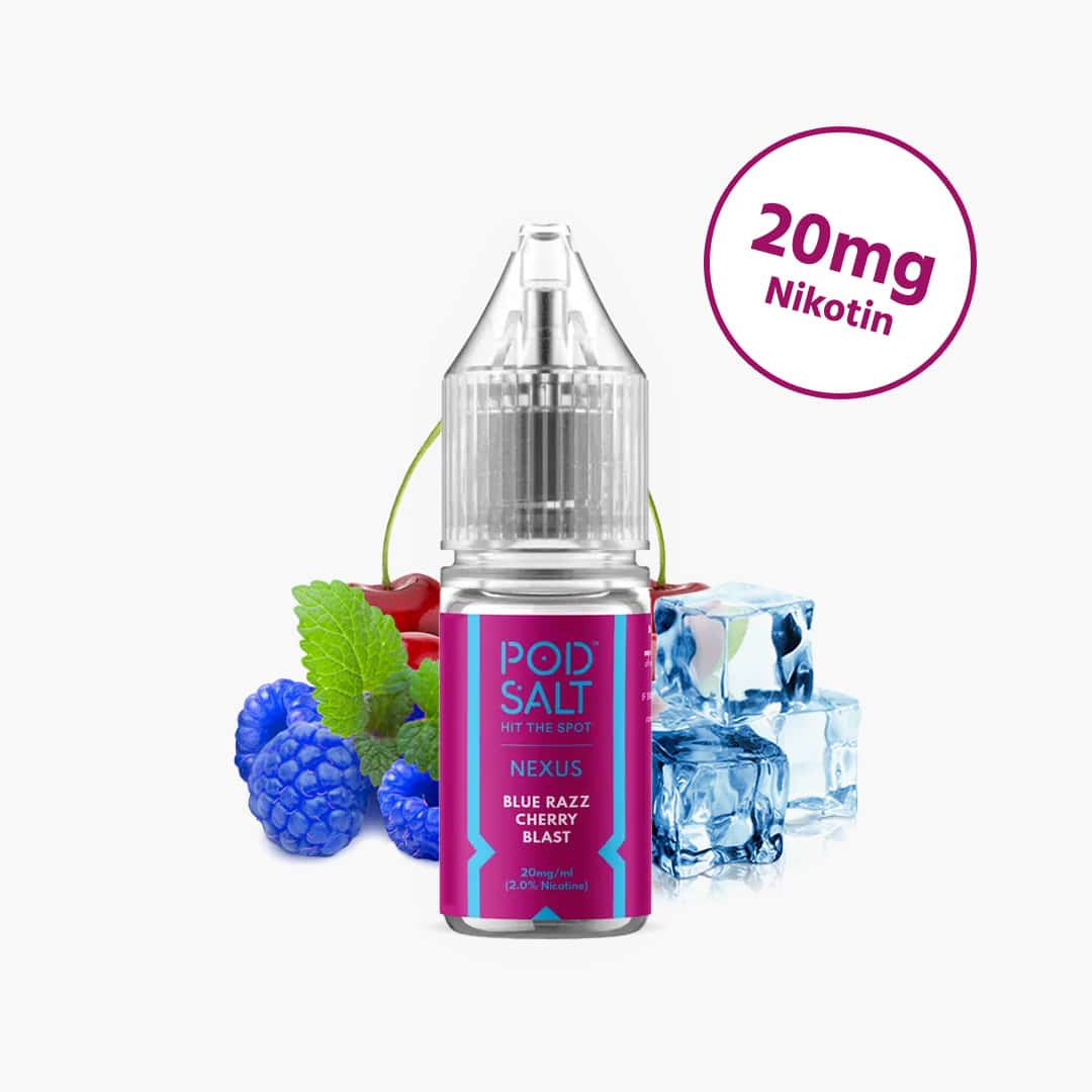 pod salt nexus blue razz cherry blast nikotinsalz liquid 20mg