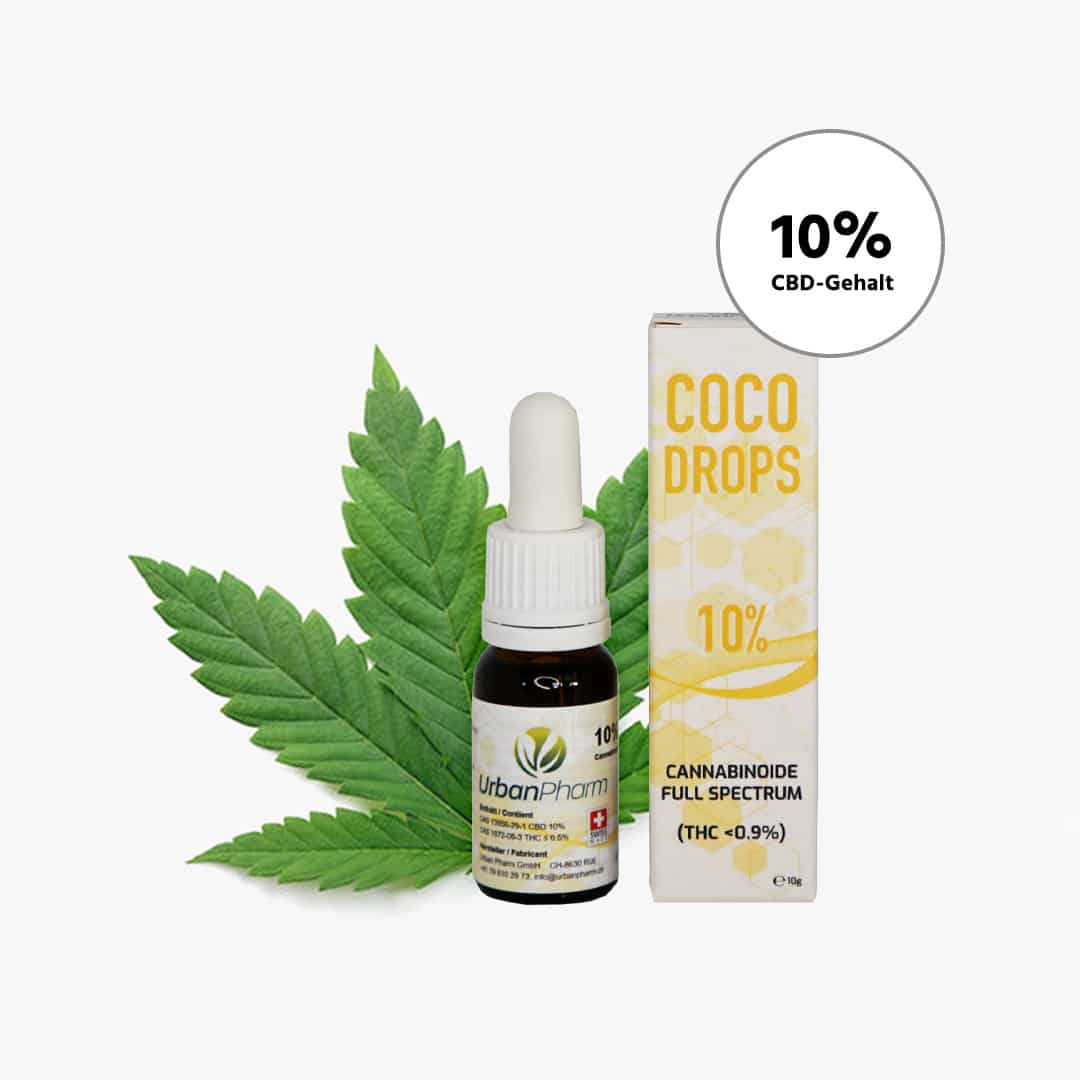 urbanpharm cocodrops cbd oel cbd 10 thc 0 9