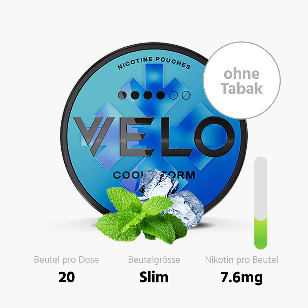velo cool storm x strong aw minze menthol snus ohne tabak 14g 10 9mg nikotin