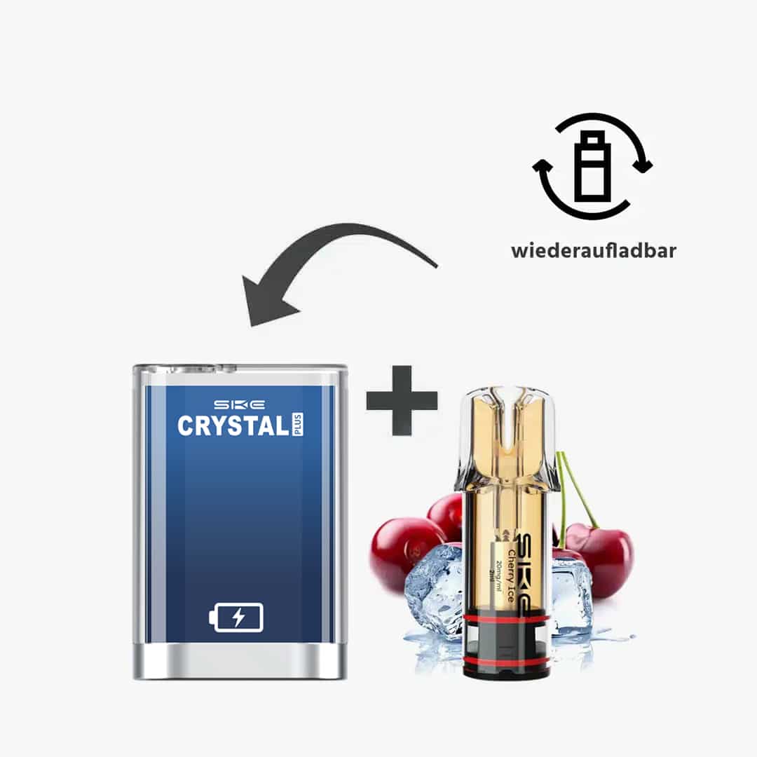 crystal plus starter kit dark blue inkl 1 pod cherry ice