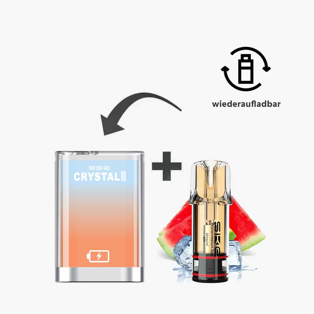 crystal plus starter kit skyblue orange inkl 1 pod watermelon ice