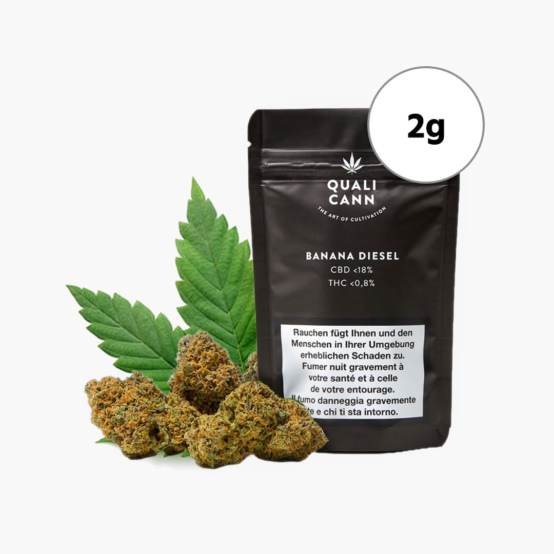 qualicann banana diesel cbd blueten 2g cbd 18