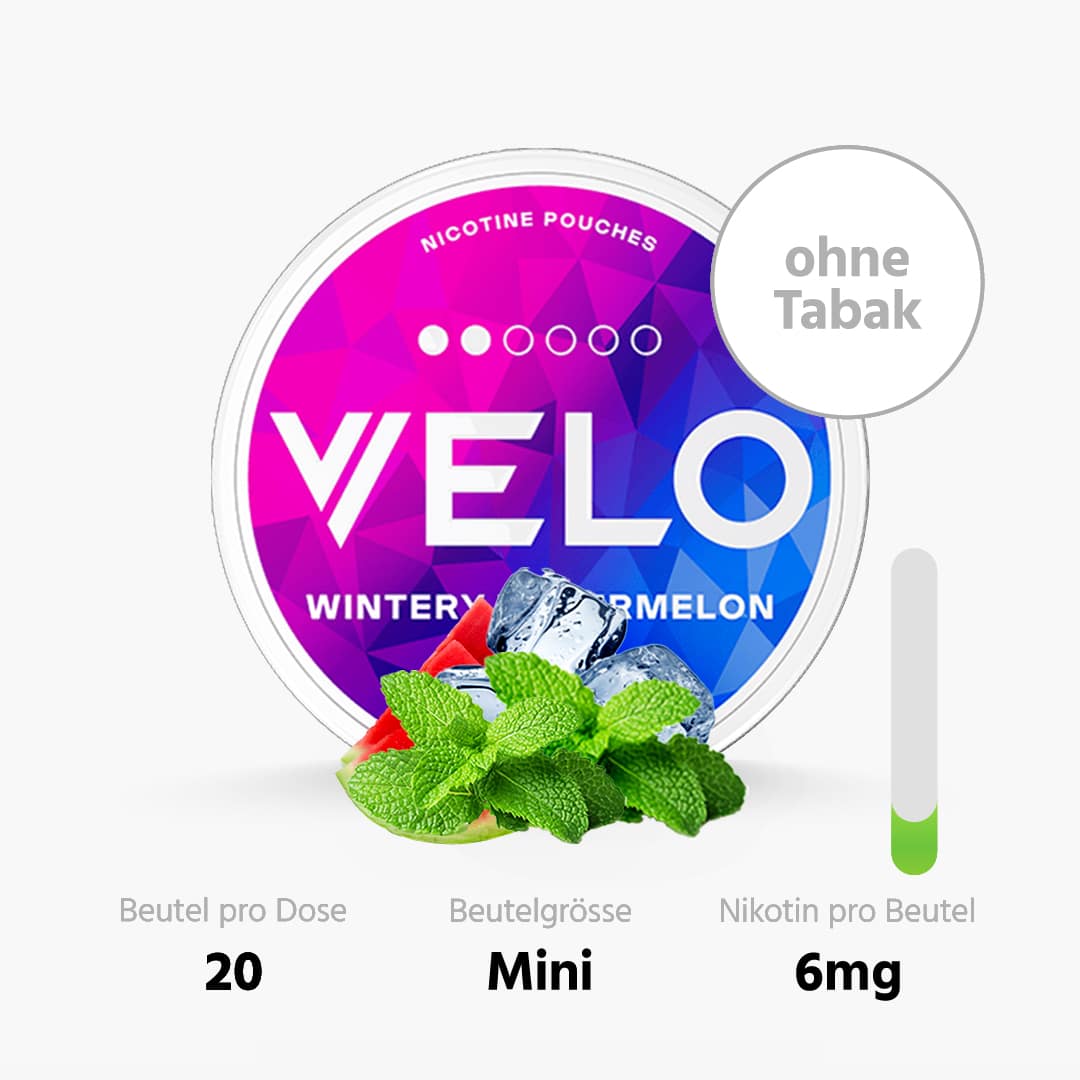 velo mini wintery watermelon aw wassermelone snus ohne tabak 10g 11 9mg nikotin 1