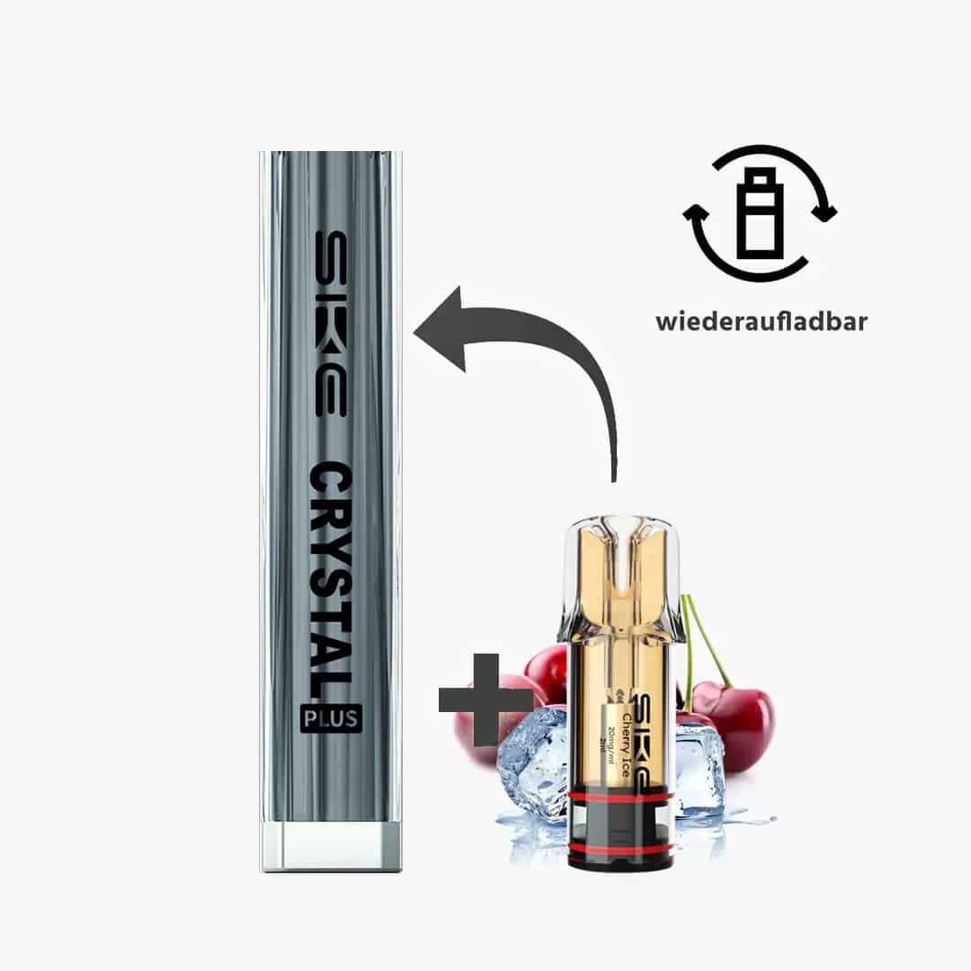 crystal plus starter kit grey inkl 1 pod cherry ice