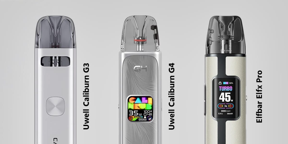 Vergleich Caliburn G4, G3 und Elfbar Elfx