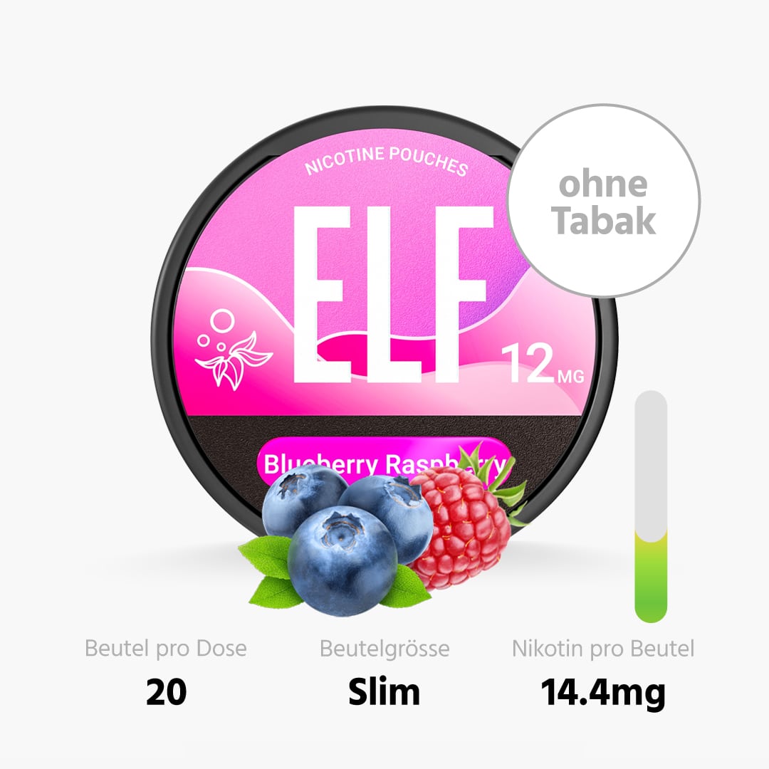 elfbar elf blueberry raspberry snus ohne tabak 24g 12mg nikotin