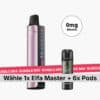 Elfbar Elfa Master Bundle Mix Vape-Set mit 0 mg Nikotin, pink-schwarzes Elfa Master Gerät und Pod, Text: Wähle 1x Elfa Master + 6x Pods