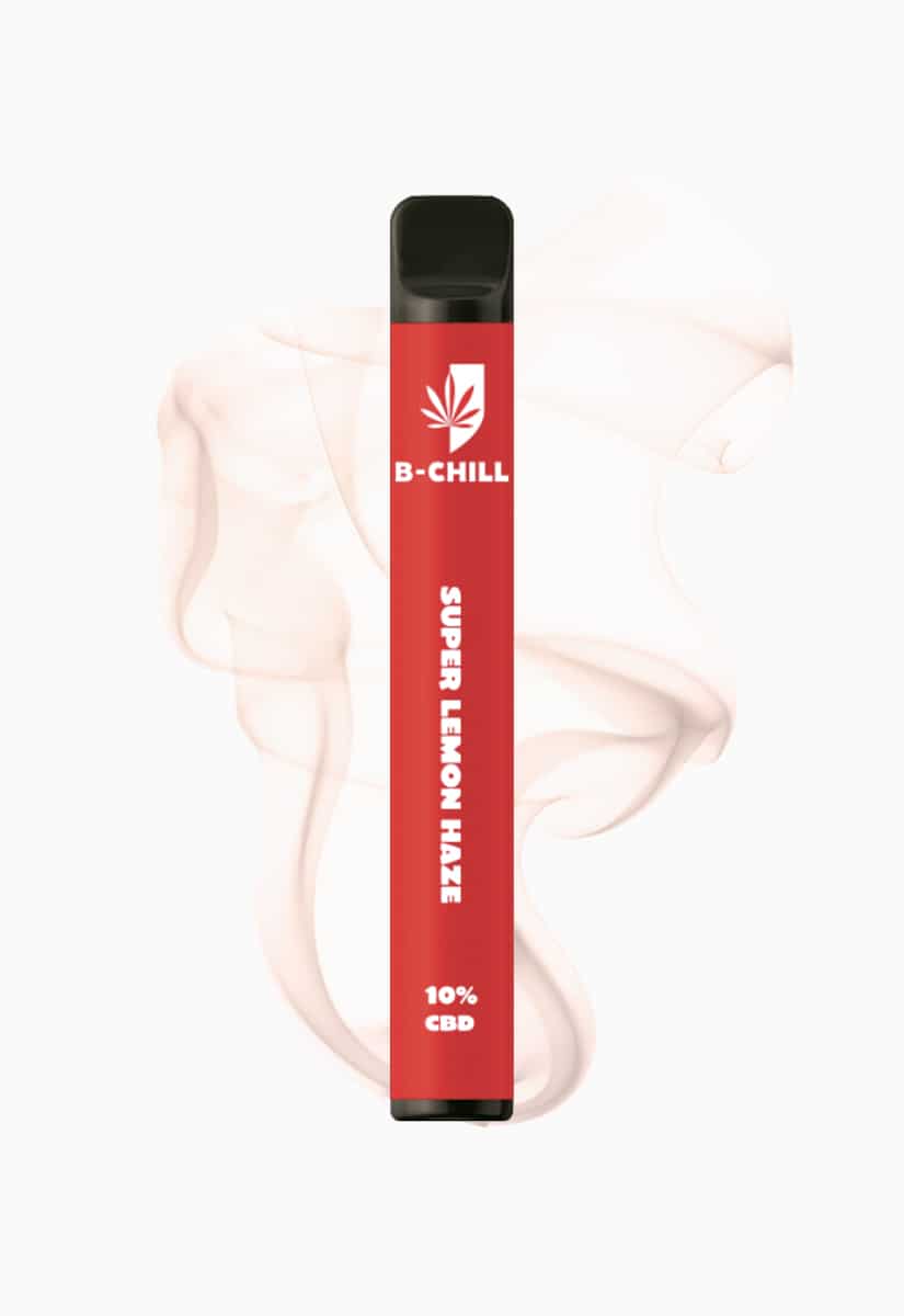 B-CHILL Super Lemon Haze CBD Vape in rosso con bocchino nero, 10% CBD, 20 mg, senza fumo
