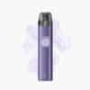 ELFBAR Pod-System Vape in Lila mit dunklem Mundstück, 20 mg Nikotin, freigestellt mit leichtem Dampf-Hintergrund