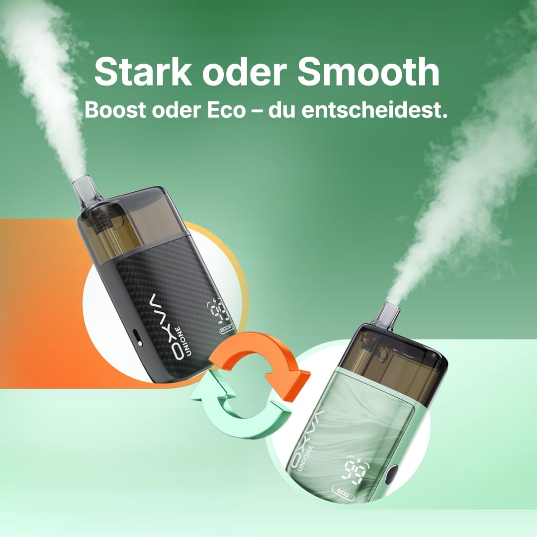 OXVA XLIM ONE Pod Vape in Schwarz und Mintgrün mit Display, Eco- und Boost-Modus, 20 mg Nikotin, Dampf