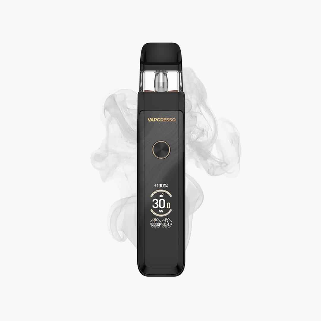 Vaporesso Luxe XR Max Pod Kit in Schwarz mit Display (30.0 W) und transparentem Pod, 20 mg Nikotin, freigestellt