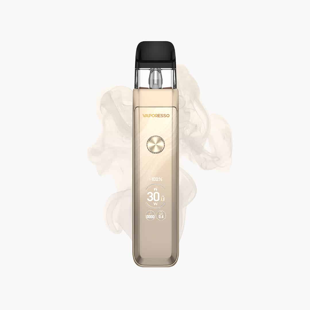 Vaporesso Luxe XR Max Pod Vape in Gold mit schwarzem Mundstück, Frontanzeige 30W, 20 mg
