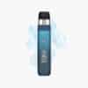 Vaporesso Pod-Vape in Blau mit Display (30.0 W) und schwarzem Pod, 20 mg, freigestellt mit Dampf-Hintergrund