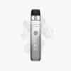 Vaporesso Pod Vape in Silber/Schwarz mit Display und Pod, 20 mg Nikotin, freigestellt mit leichtem Dampf im Hintergrund