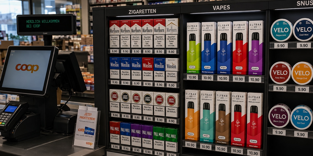 Bild von Coop Laden mit Vapes (Elfbar)
