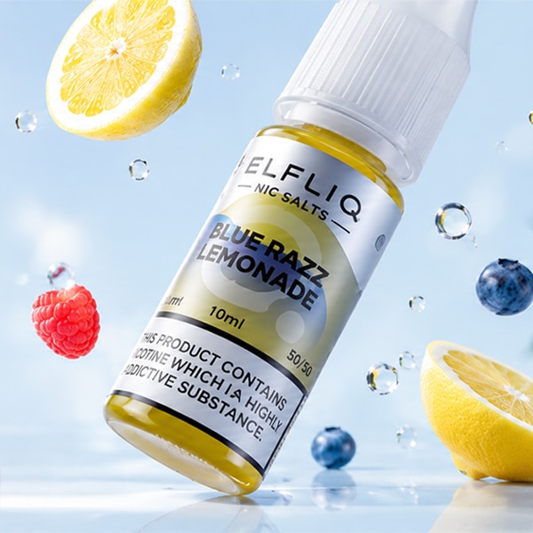 Elfliq Nic Salts Blue Razz Lemonade E-Liquid 10 ml, 20 mg, with lemon, blueberries, and a hint of raspberry