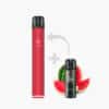 Elf Bar 600 Vape Watermelon 20 mg in Rot mit Wassermelonen-Motiv und kleiner Elf Bar Watermelon Packshot auf hellem Hintergrund