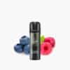 ELFBAR Vape Blueberry Raspberry mit 20 mg Nikotin, Pod-Gerät vor Heidelbeeren und Himbeeren auf weissem Hintergrund
