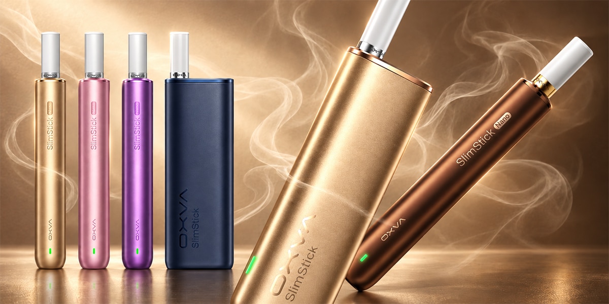 Oxva SlimStick Vape, design carré, couleur or