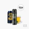 ELFBAR Pod Mate Tea mit 20 mg Nikotin, vor Yerba-Mate-Dose und Tasse Tee, Variante V2