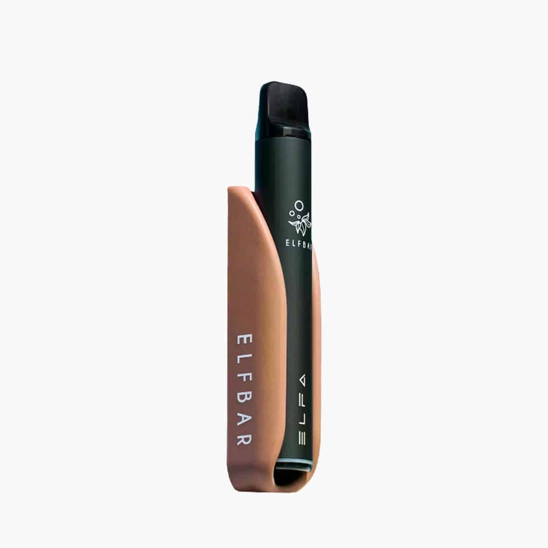 ELFBAR ELFA Pod-System in Braun/Schwarz, schlankes Vape-Gerät mit ELFA-Logo, 20 mg Nikotin